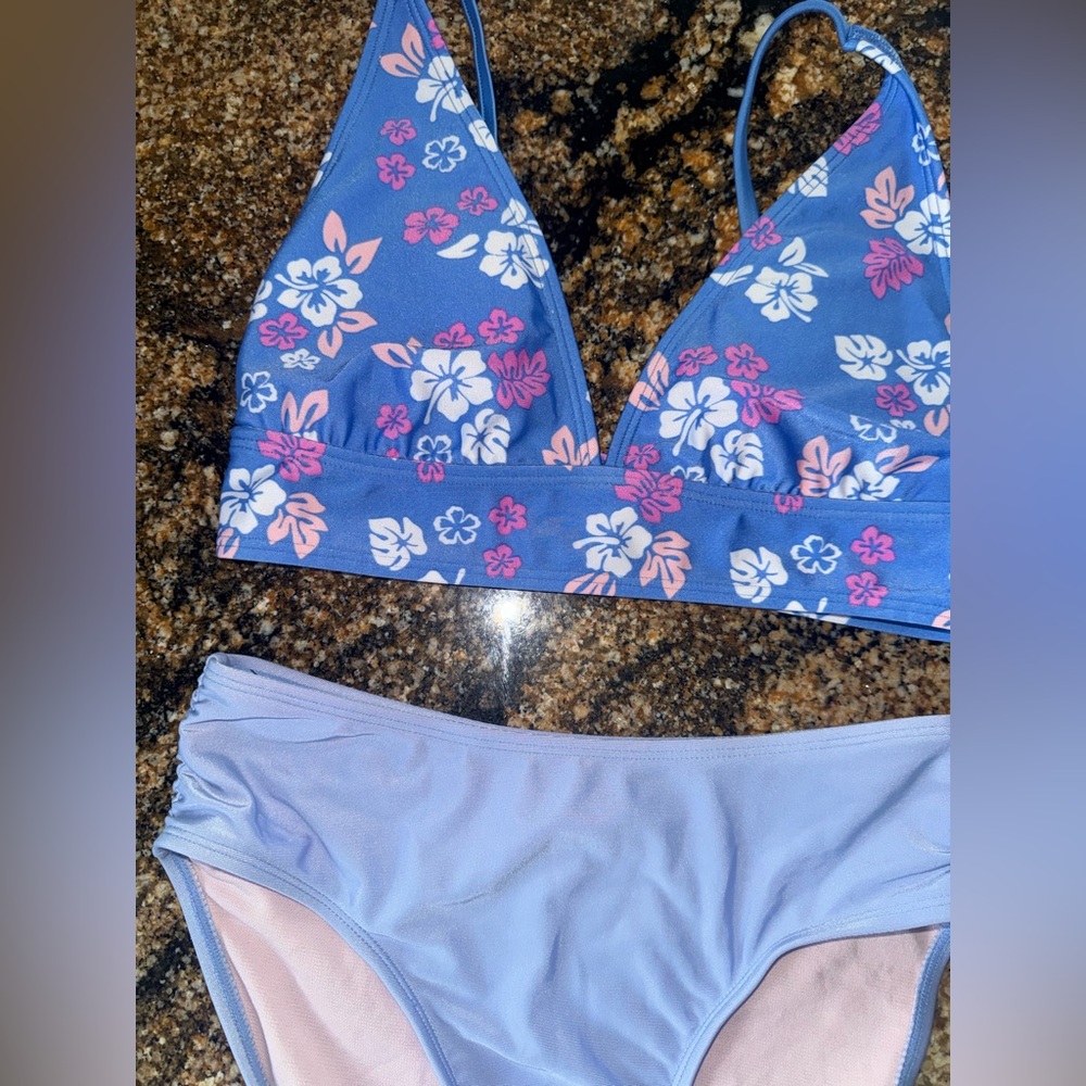 art class Blue Floral Kids Bikini - Picture 4 of 7